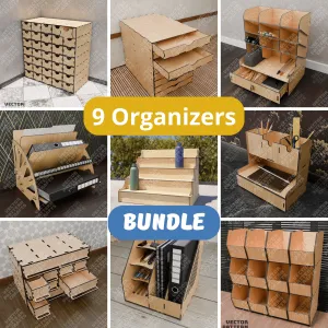 9 Organizers Bundle laser cut svg file