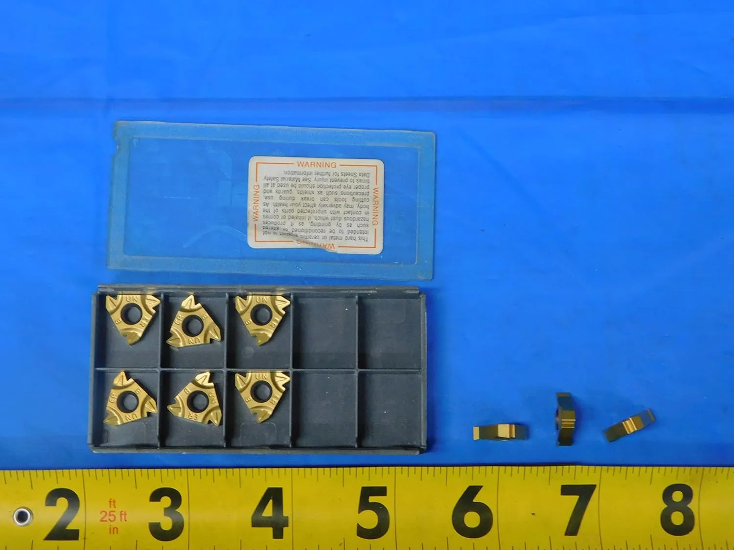 9PCS New ISCAR 16ERM 8 UN IC 220 TiN Coated Carbide Threading Inserts - MB11518BV2