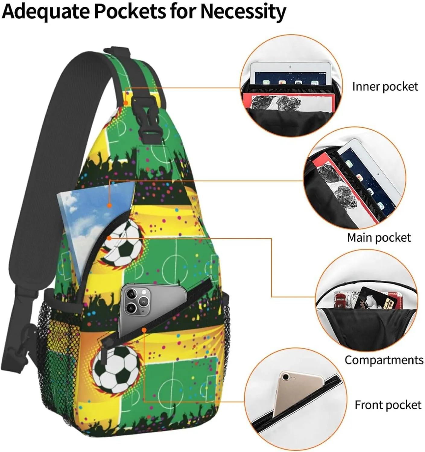 A Crowd Of People Were Cheering For A Football Carnival Chest Sling Bag Crossbody Shoulder Backpack Bag Gym Cycling Daypack Travel Hiking Cross Bag