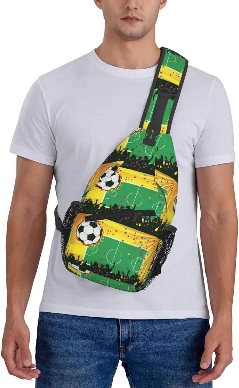 A Crowd Of People Were Cheering For A Football Carnival Chest Sling Bag Crossbody Shoulder Backpack Bag Gym Cycling Daypack Travel Hiking Cross Bag
