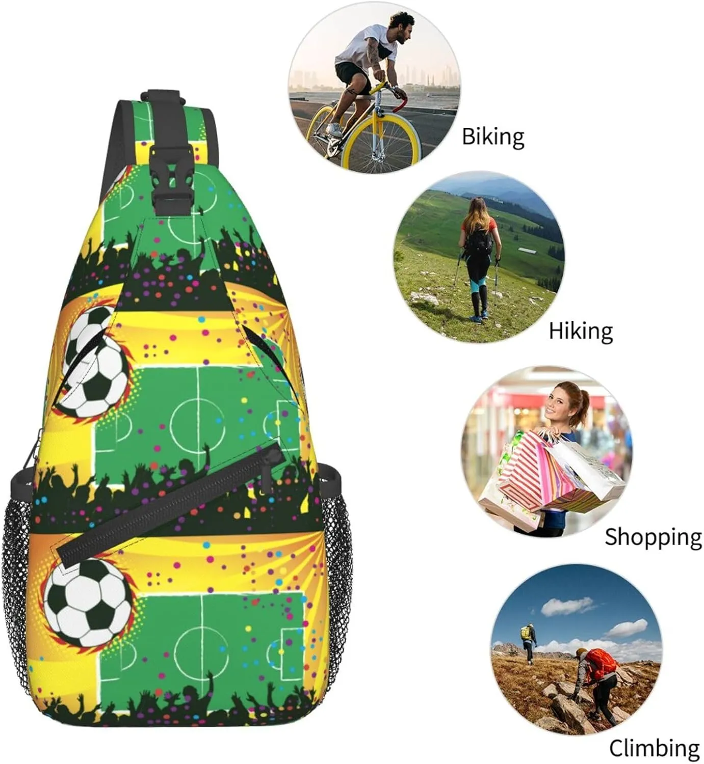 A Crowd Of People Were Cheering For A Football Carnival Chest Sling Bag Crossbody Shoulder Backpack Bag Gym Cycling Daypack Travel Hiking Cross Bag