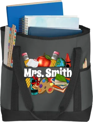 A Teacher Tote Bag, Personalized Design, Teacher Appreciation Gifts, Holds Teacher Supplies