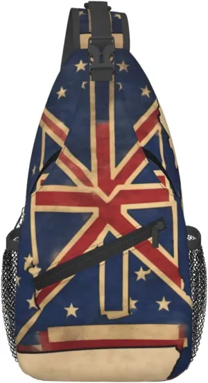 Abstract Mississippi State Flag Map02 print Funny Sling Backpack Unisex Crossbody Shoulder Chest Bag Travel Hiking Daypack