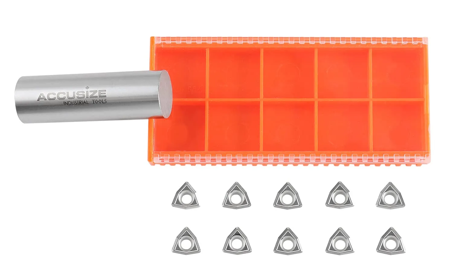 Accusize Industrial Tools WCGT2.522 Inserts, Unoated, Carbide, Cutting Aluminum, 10 Pc Set, 2039-1020x10