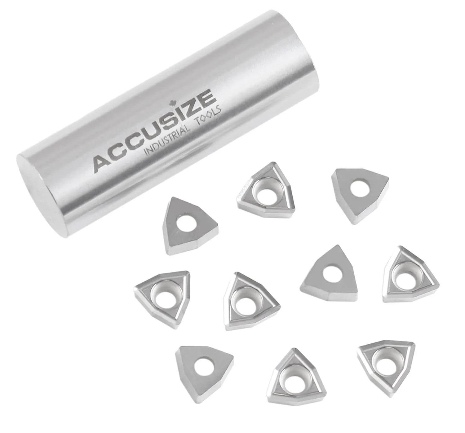 Accusize Industrial Tools WCGT2.522 Inserts, Unoated, Carbide, Cutting Aluminum, 10 Pc Set, 2039-1020x10