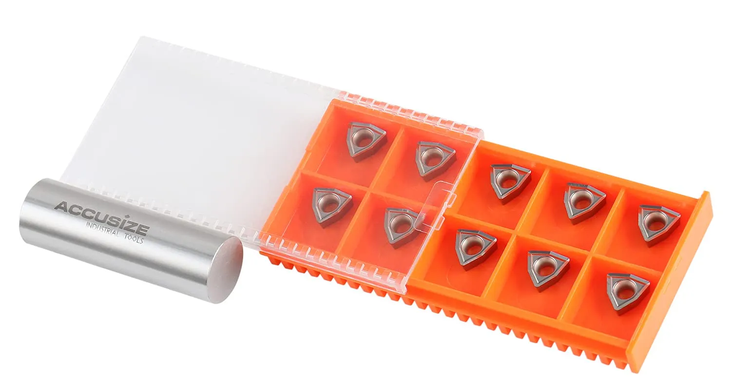 Accusize Industrial Tools WCGT2.522 Inserts, Unoated, Carbide, Cutting Aluminum, 10 Pc Set, 2039-1020x10