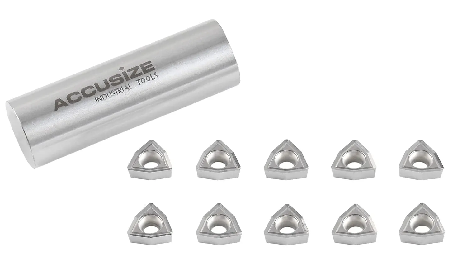 Accusize Industrial Tools WCGT2.522 Inserts, Unoated, Carbide, Cutting Aluminum, 10 Pc Set, 2039-1020x10