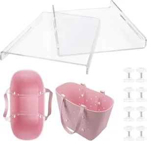 Acrylic Divider Tray for Simple Modern Large Tote Bag - 2 Pack Clear & Chic Beach Bag Organizer Inserts, Stylish Accessories for Original Simple Modern Beach Bag