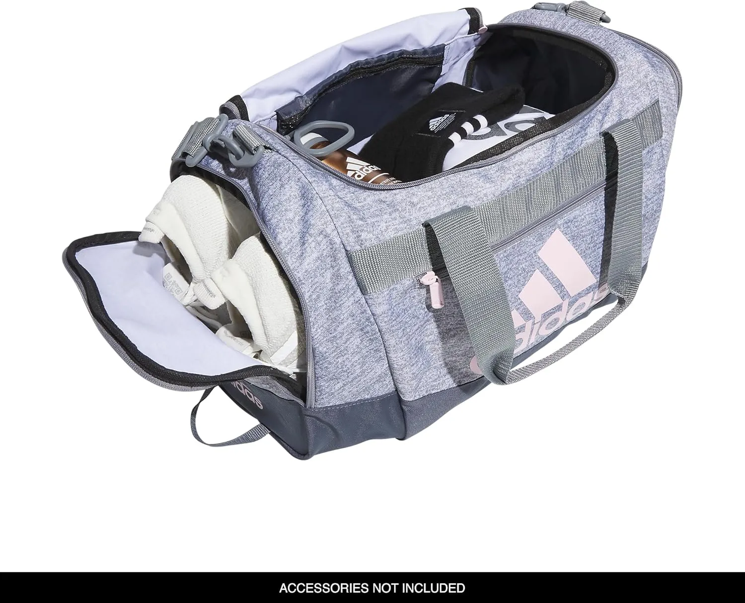 adidas Unisex Adult Defender 4.0 Duffel Bag, Discontinued, Jersey Grey/Clear Pink/Onix Grey, Small (38L)