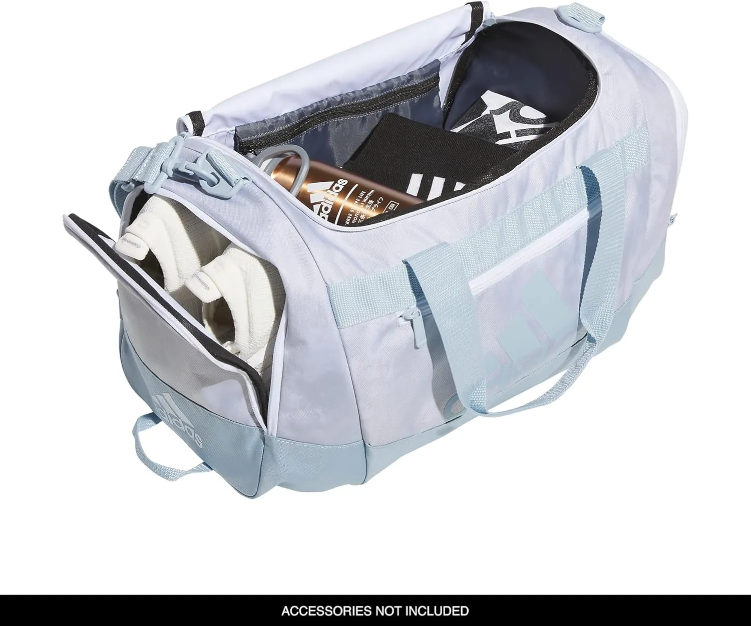adidas Unisex Adult Defender 4.0 Duffel Bag, Discontinued, Stone Wash White/Wonder Blue, Small (38L)