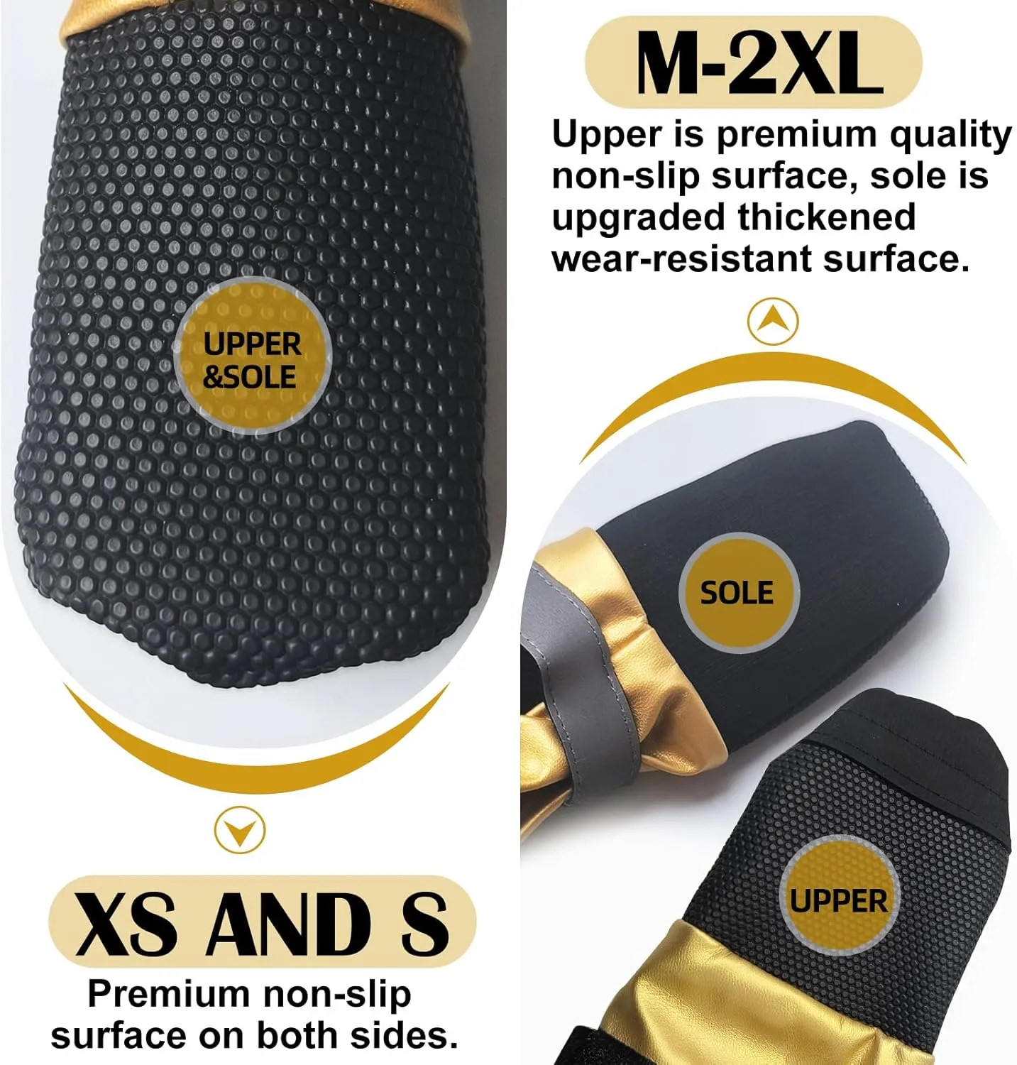 Adjustable Harness - Style Dog Shoes with Reflective Strips, Anti - Slip & Waterproof Paw Protection for All Seasons (M)