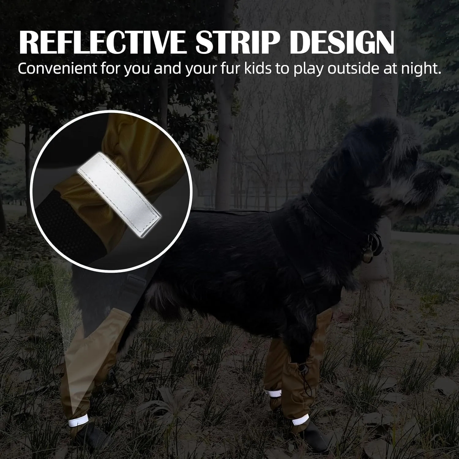 Adjustable Harness - Style Dog Shoes with Reflective Strips, Anti - Slip & Waterproof Paw Protection for All Seasons (M)