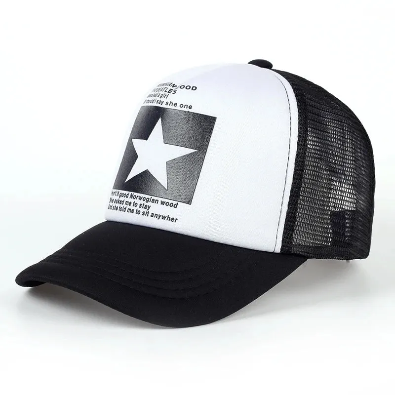 Adjustable Outdoor Sunshade Cap with Breathable Print