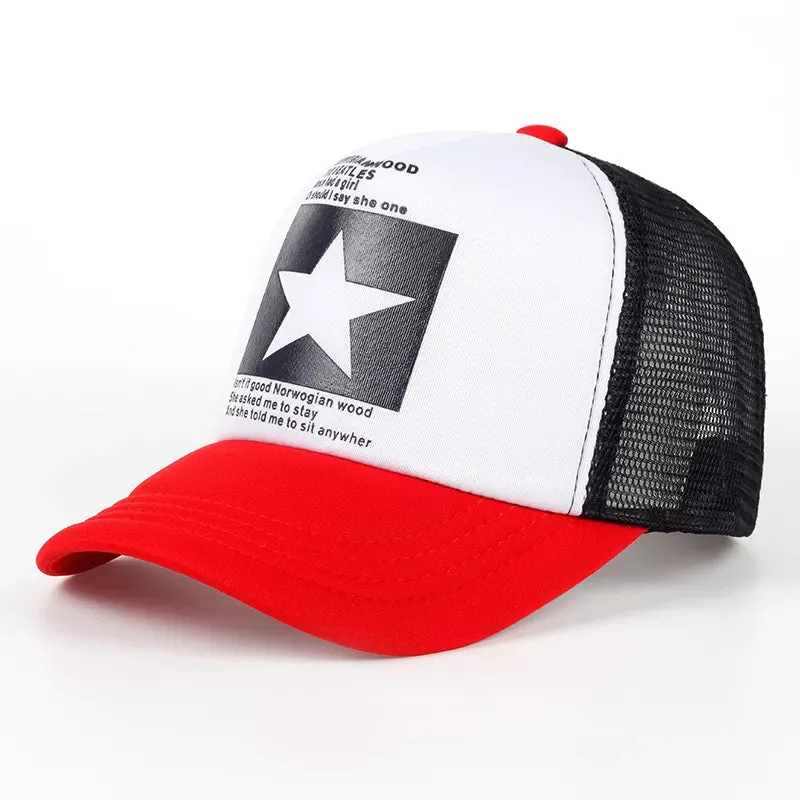 Adjustable Outdoor Sunshade Cap with Breathable Print