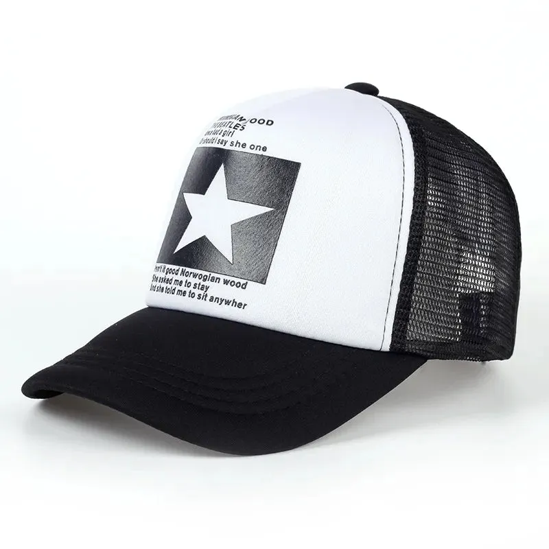 Adjustable Outdoor Sunshade Cap with Breathable Print