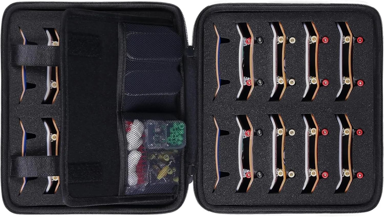 Aenllosi Hard Case for 36PCS Fingerboards,Large Capacity Holder for Mini Finger Skateboards Toy,Compatible with Grip Tapes,Bearing Wheels,Trucks & Decks(Black,Case Only)