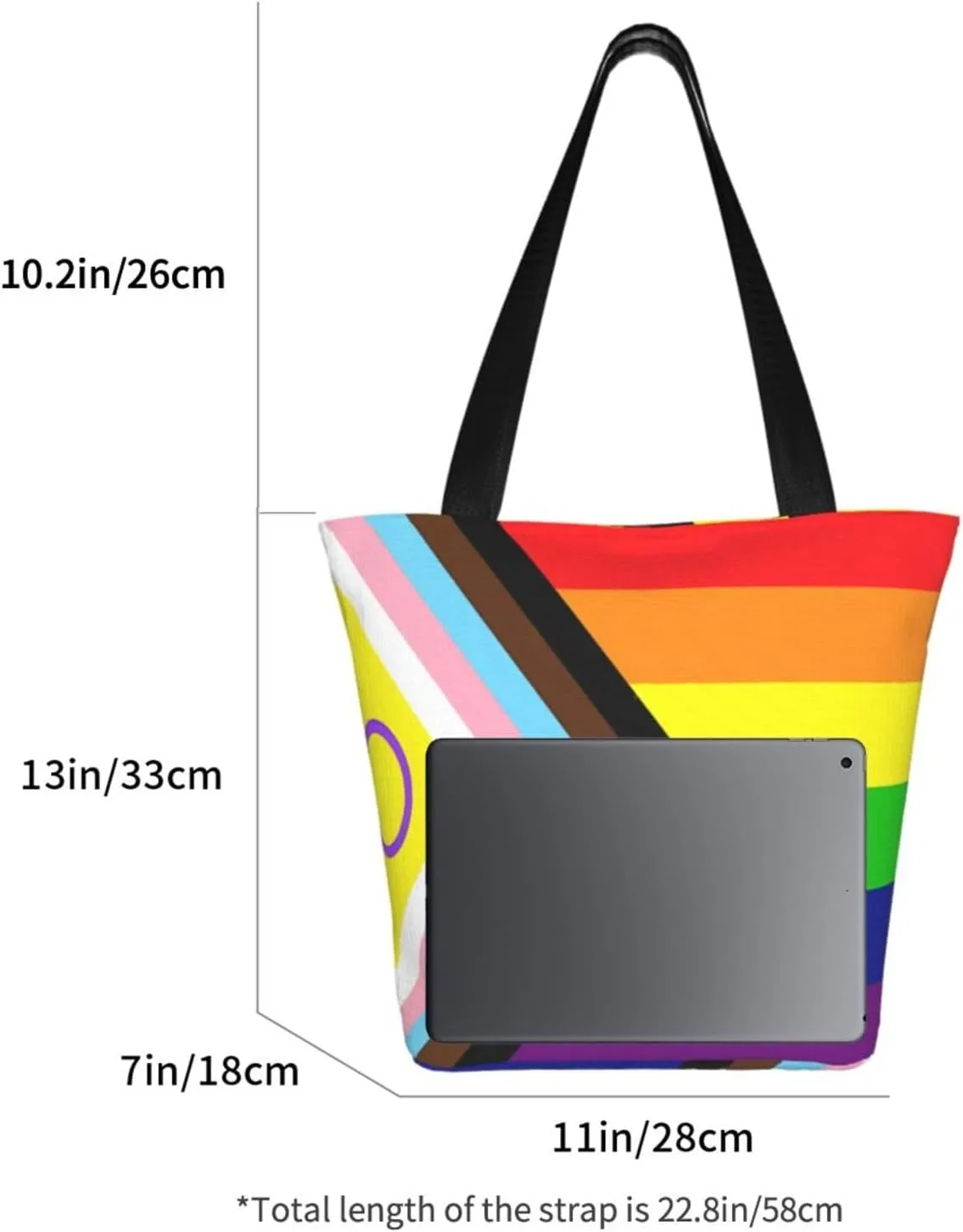 Agender flag Women's Tote Bag Lightweight Shopping Handbag Travel Shoulder Bag With Zipper
