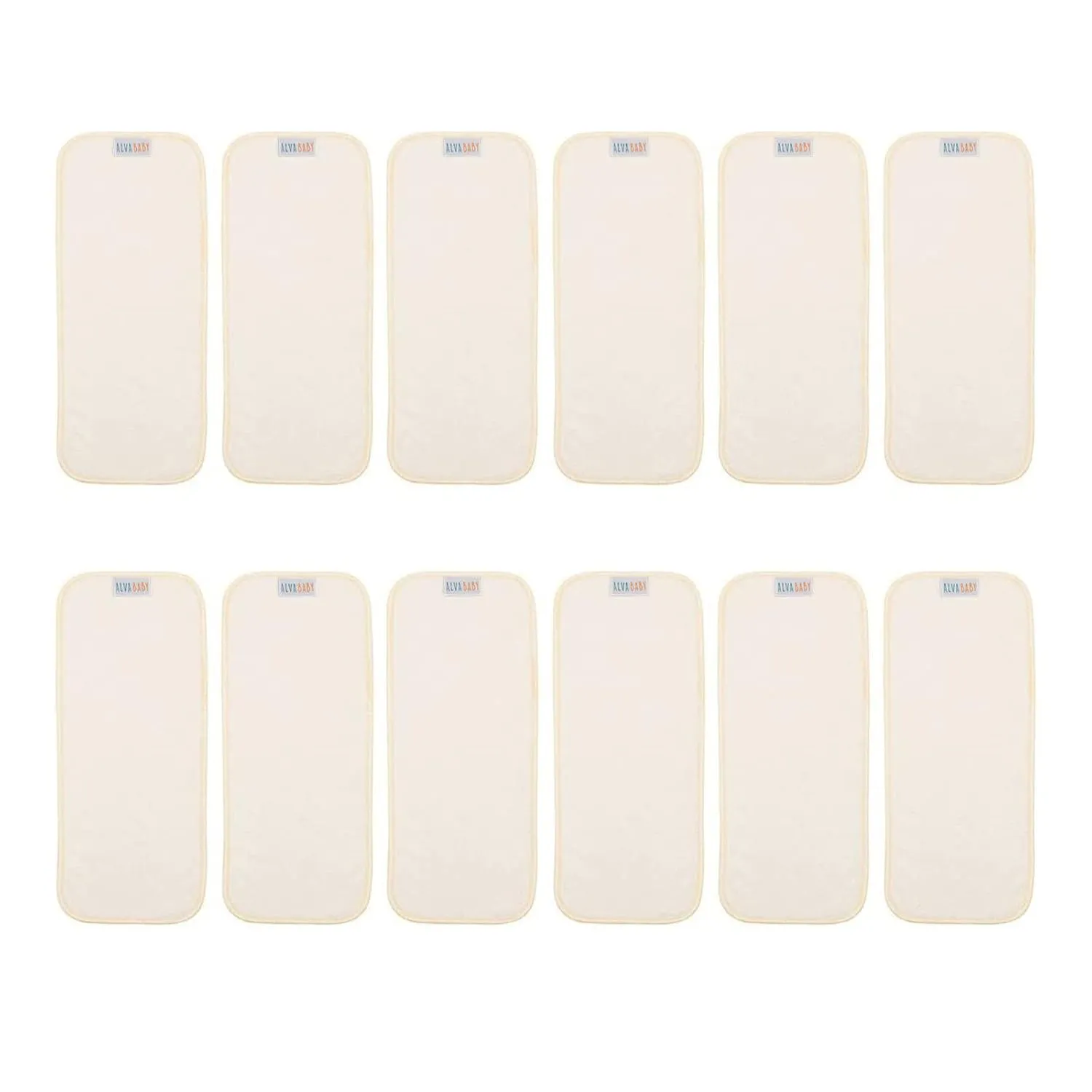 ALVABABY 12PCS Cloth Diaper Inserts 3-Layers Super Soft Inserts for Cloth Diapers and Cloth Diapers Covers 12X