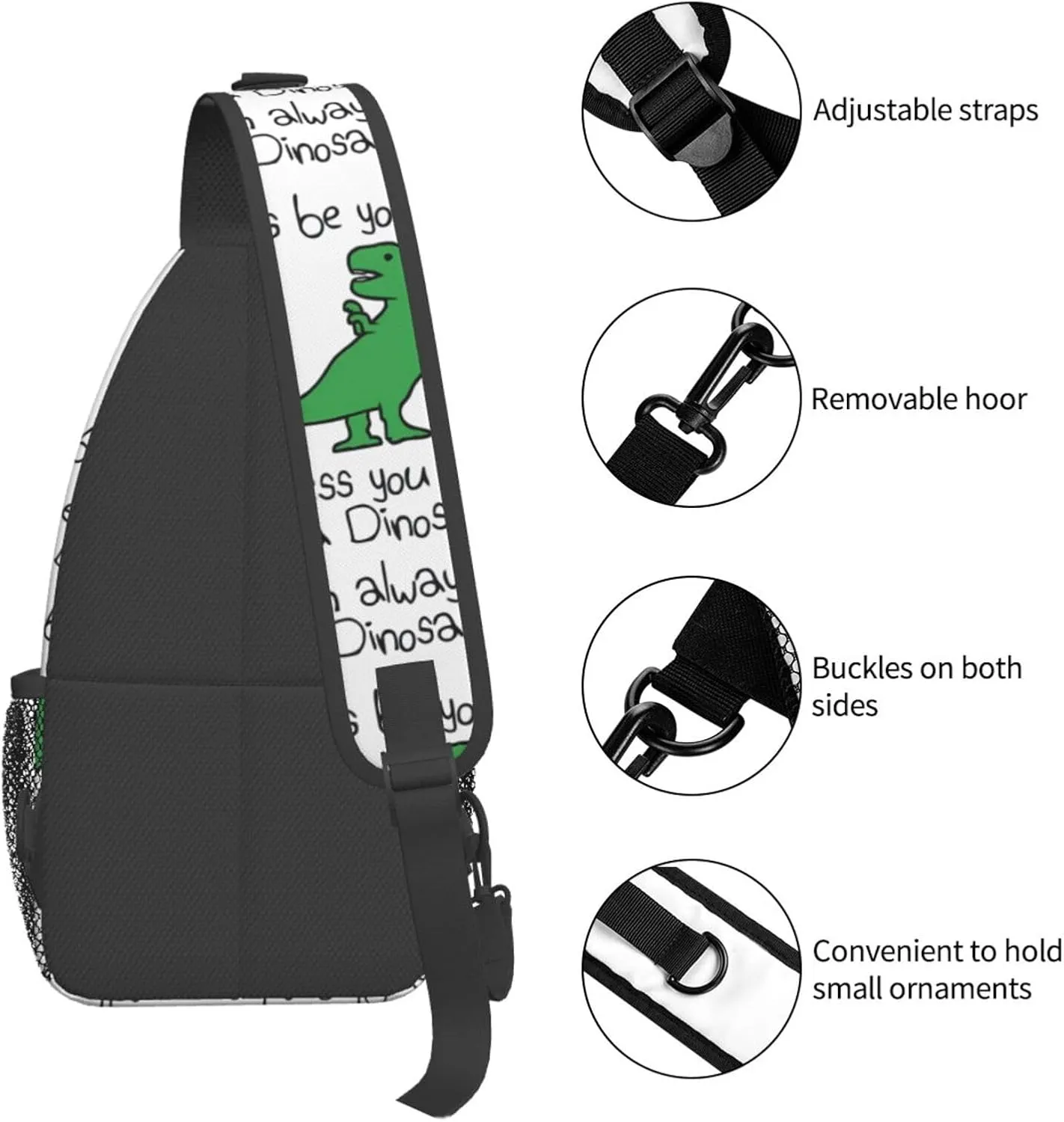Always Be Yourself, Unless You Can Be A Dinosaur Chest Sling Bag Crossbody Shoulder Backpack Bag Gym Cycling Daypack Travel Hiking Cross Bag