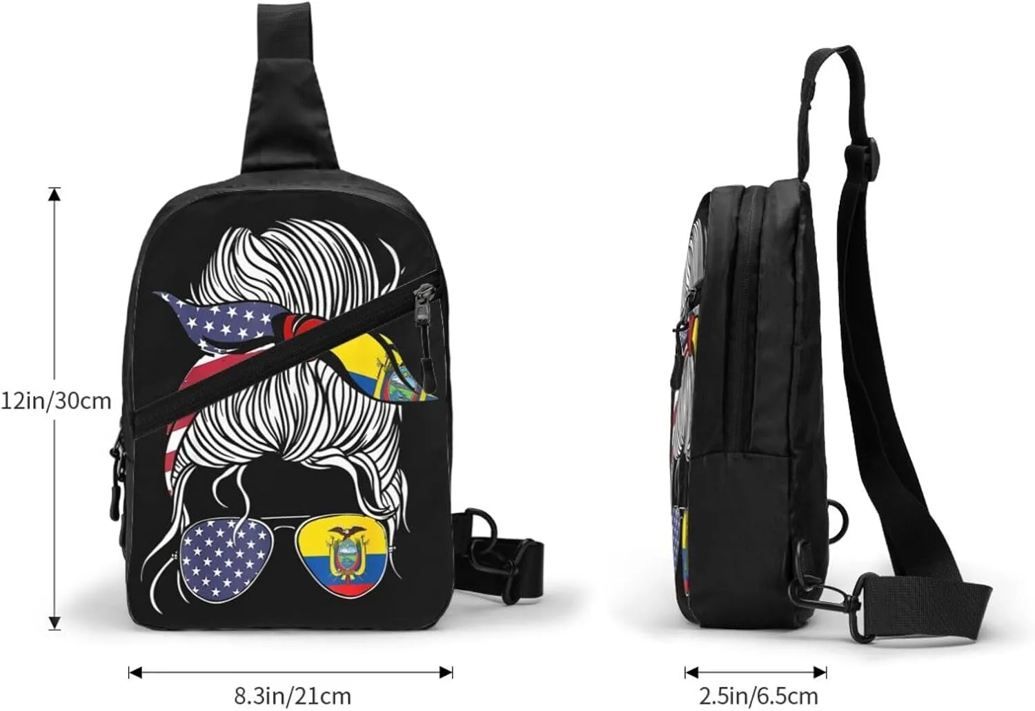 American Ecuadorian Flag Women Women Ecuador Grown Packable Crossbody Bag Portable Sling Bags Foldable Travel Daypack Reusable Sports Shoulder Backpack Diagonally Chest Bag for Workout