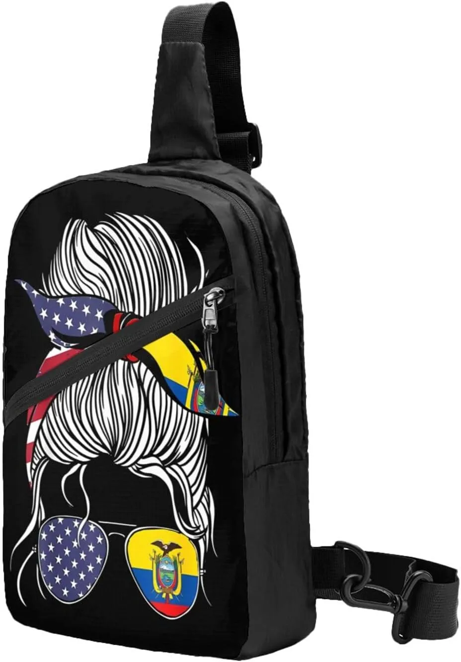 American Ecuadorian Flag Women Women Ecuador Grown Packable Crossbody Bag Portable Sling Bags Foldable Travel Daypack Reusable Sports Shoulder Backpack Diagonally Chest Bag for Workout