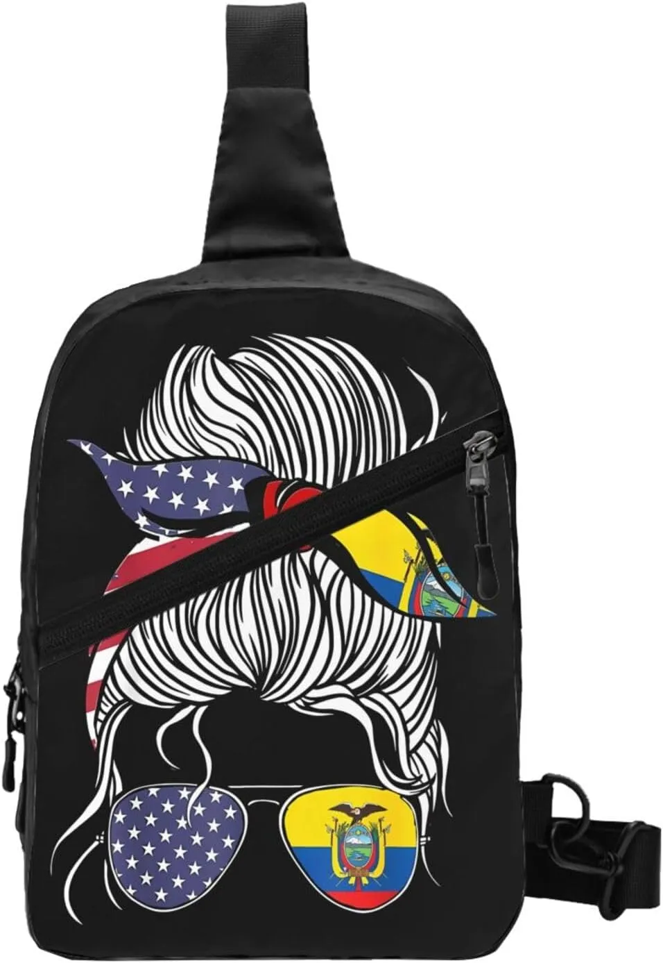 American Ecuadorian Flag Women Women Ecuador Grown Packable Crossbody Bag Portable Sling Bags Foldable Travel Daypack Reusable Sports Shoulder Backpack Diagonally Chest Bag for Workout