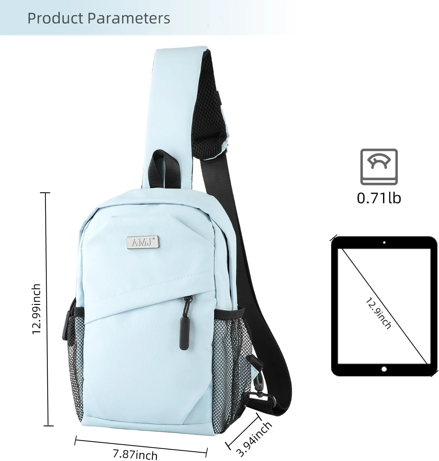 AMJ Cross-body Bag Small Handbag For Men, Shoulder Mini Bag For Women, Travel Chest Daypack for Hiking, Camping, Sports