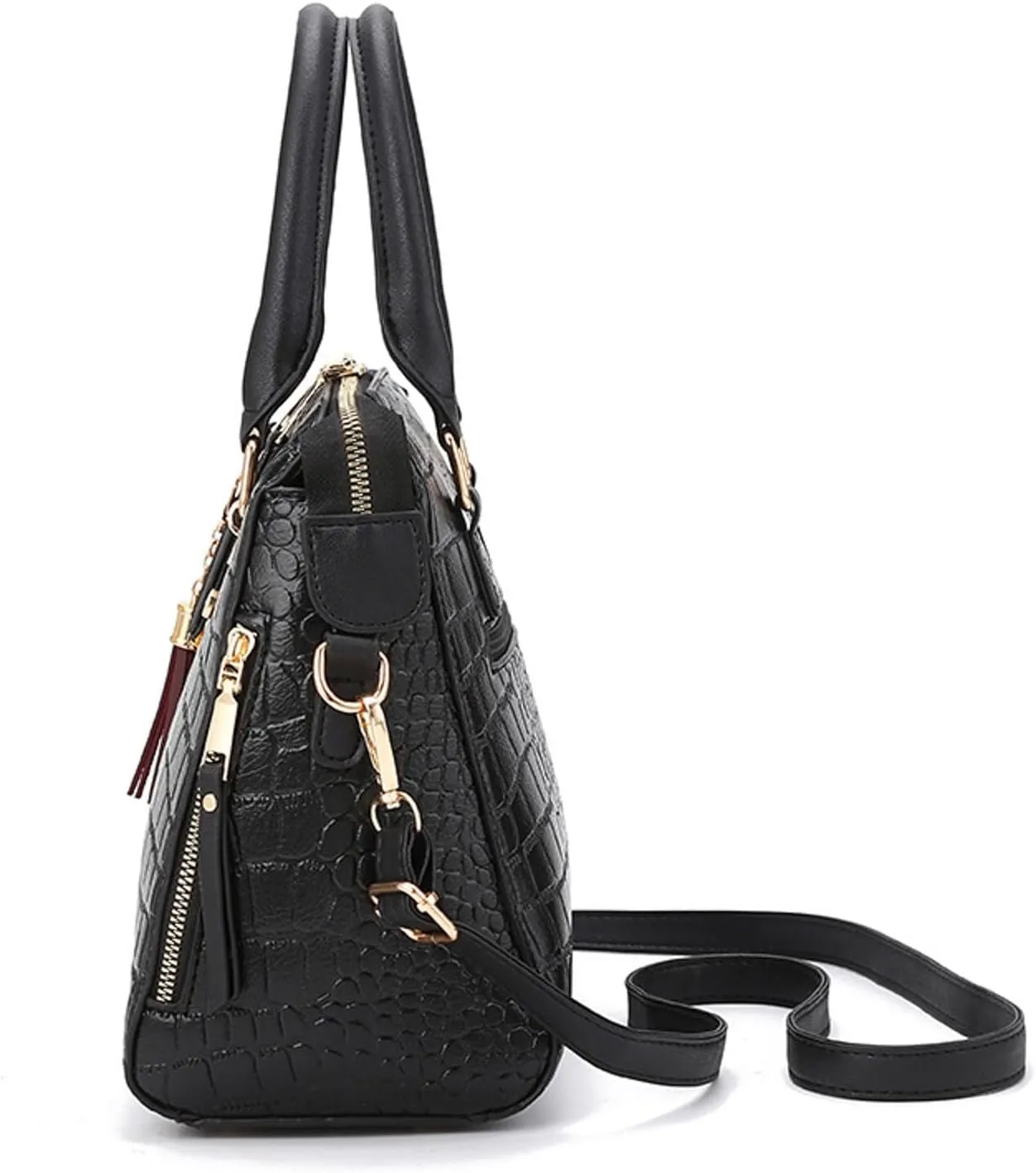 And Winter Stone Pattern Large Capacity Casual Shoulder Fashion Versatile Crossbody Bag Cat Messenger (Black, One Size)