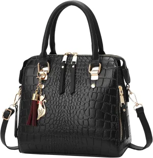 And Winter Stone Pattern Large Capacity Casual Shoulder Fashion Versatile Crossbody Bag Cat Messenger (Black, One Size)