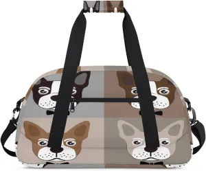 Animal Dog Gym Duffel Bag for Men Women Colored Dog Sports Tote Bag with Adjustable Shoulder Strap for Dance Gymnastics Traveling Outdoor Camping Overnight Stay