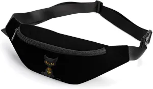 Ankh And Hieroglyphics - Egyptian Cat Fanny Pack Crossbody Bag Waist Pack Chest Bag Sling Backpack for Enjoy Sports Workout Traveling Running