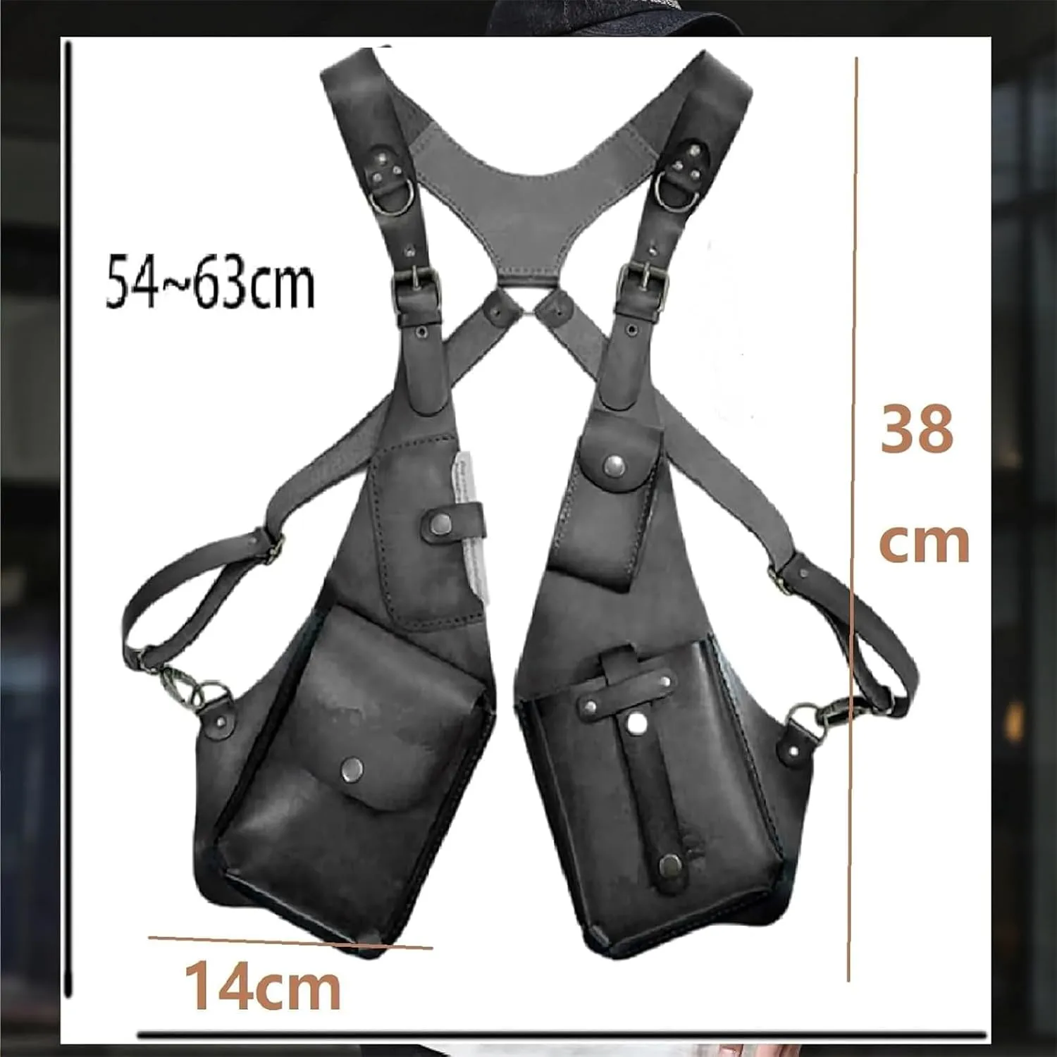 Anti-Theft Bag with Shoulder Harness, Anti-Theft Harness, Anti Theft Harness for Men Leather, Anti-Theft Harness Wallet, Men Anti Underarm Shoulder Bag Anti Theft Bag (Brown)