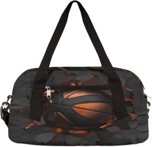 Art Painting Basketball Crash Kids Duffel Bag,Basketball Theme Sport Gym Bag for Boys Girls Teen,Weekender Overnight Tote Bag Carry On Travel Duffel Bag for School Gymnastic Ballet