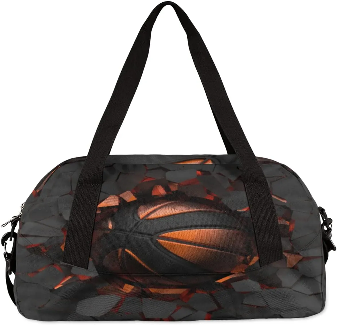 Art Painting Basketball Crash Kids Duffel Bag,Basketball Theme Sport Gym Bag for Boys Girls Teen,Weekender Overnight Tote Bag Carry On Travel Duffel Bag for School Gymnastic Ballet