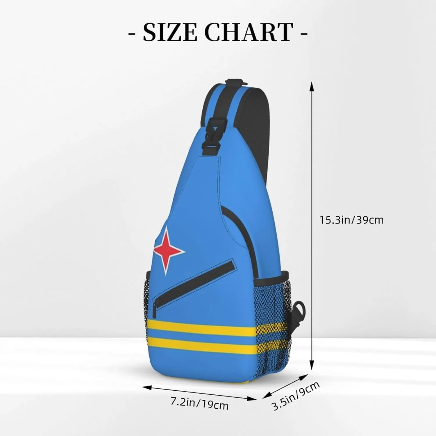 Aruba Flag Sling Bag Crossbody Backpack Arubian Travel Hiking Daypack Shoulder Chest Bag for Women Men