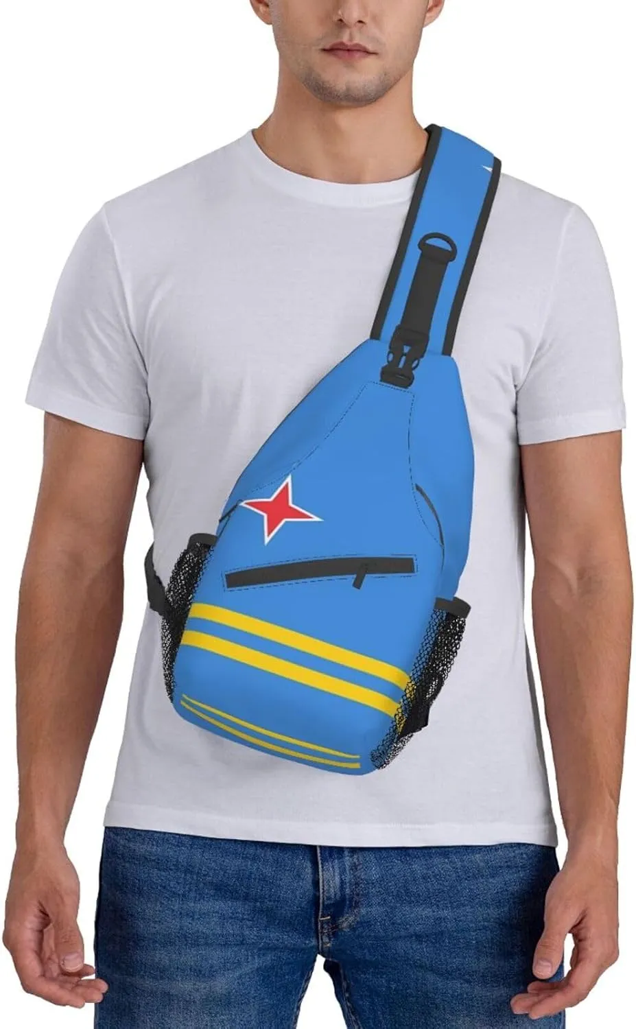 Aruba Flag Sling Bag Crossbody Backpack Arubian Travel Hiking Daypack Shoulder Chest Bag for Women Men