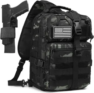 ATBP Tactical Crossbody Sling Backpack Militray Shoulder Holster Bag For Men Chest Pack Hiking Daypack 15L