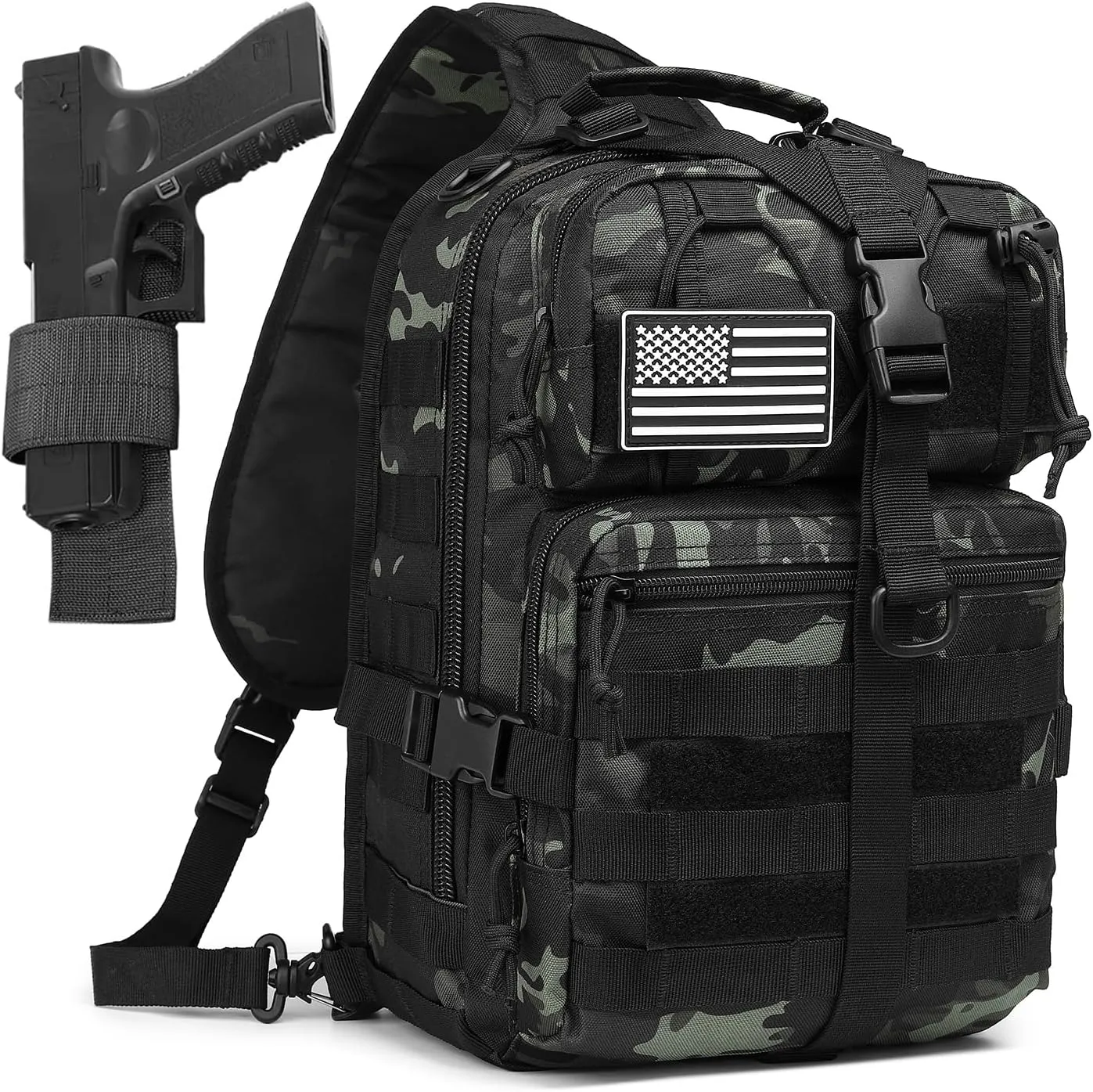 ATBP Tactical Crossbody Sling Backpack Militray Shoulder Holster Bag For Men Chest Pack Hiking Daypack 15L