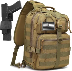 ATBP Tactical Crossbody Sling Backpack Militray Shoulder Holster Bag For Men Chest Pack Hiking Daypack 15L