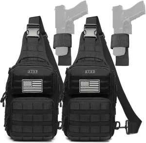 ATBP Tactical Sling Backpack With Holster Military Crossbody Bag for Men Single Shoulder Back Pack 10L