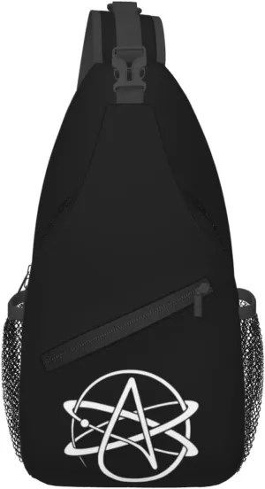 Atheist Symbol Sling Backpack Shoulder Chest Bag For Men Women Hiking Travel Crossbody Daypack