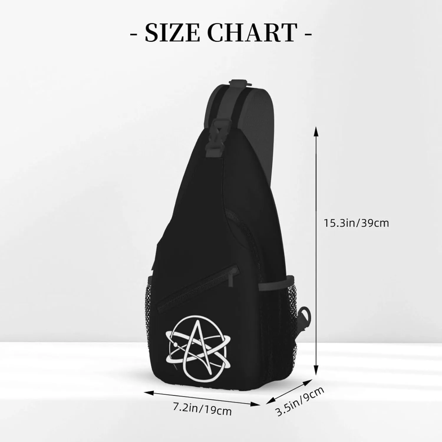 Atheist Symbol Sling Backpack Shoulder Chest Bag For Men Women Hiking Travel Crossbody Daypack