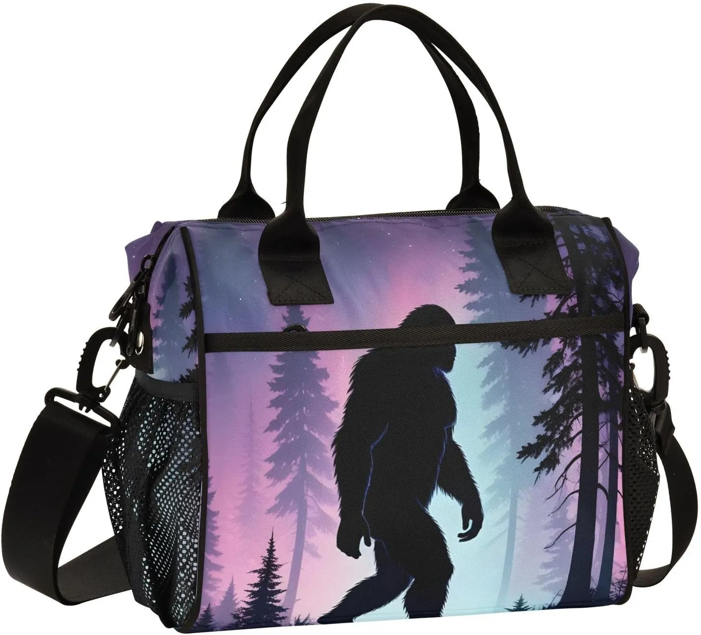 Aurora Sasquatch Lunch Bag Insulated Reusable Leak-proof Lunch Box Cooler Bag with Thermal Aluminum Lining Detachable Shoulder Strap Small