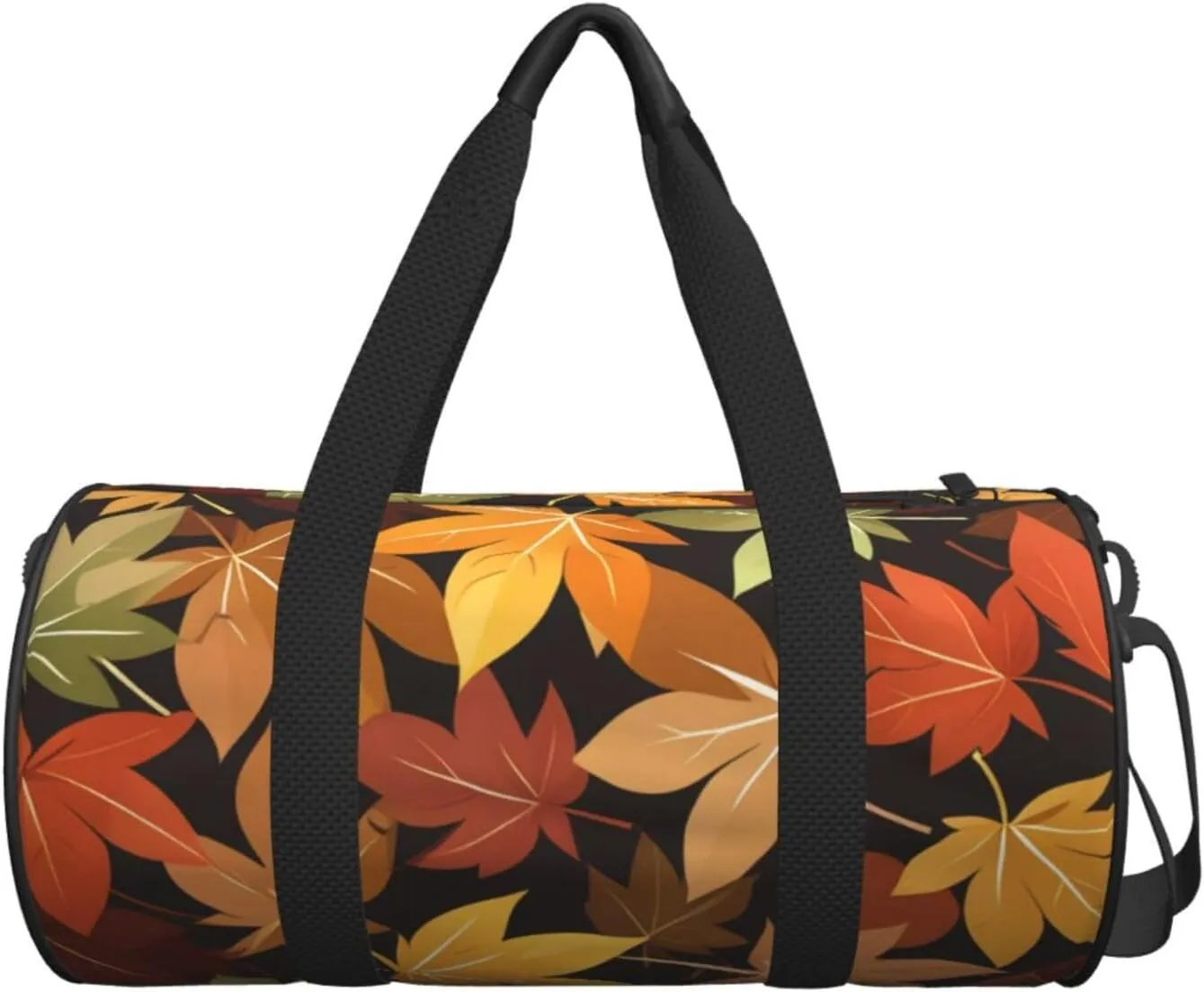 Autumn Leaf Printed Travel Bag,Round Personal Item Storage bag,Foldie Duffel Bag for Traveling Vacation,Fitness,Sports