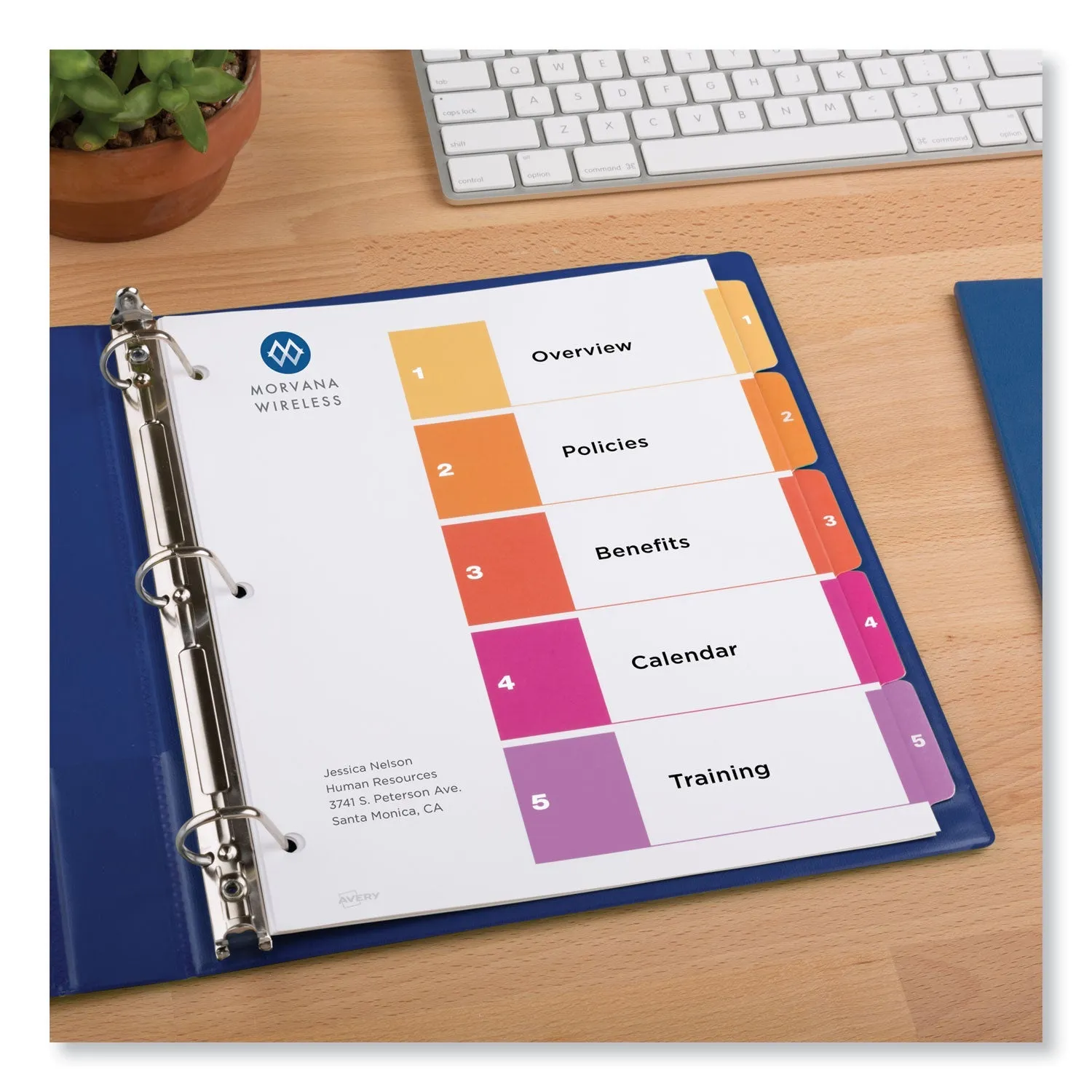 Avery® Customizable TOC Ready Index Multicolor Tab Dividers, Uncollated, 5-Tab, 1 to 5, 11 x 8.5, White, 24 Sets