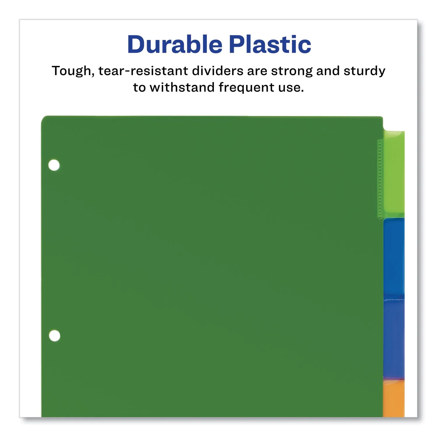 Avery® Insertable Big Tab Plastic Dividers, 5-Tab, 11 X 8.5, Assorted, 1 Set