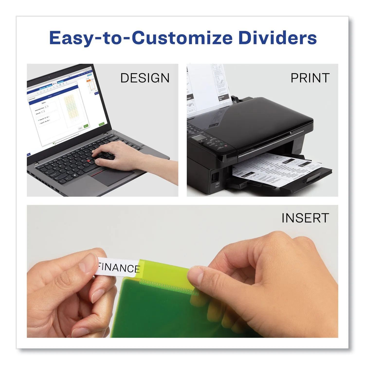 Avery® Insertable Big Tab Plastic Dividers, 5-Tab, 11 X 8.5, Assorted, 1 Set