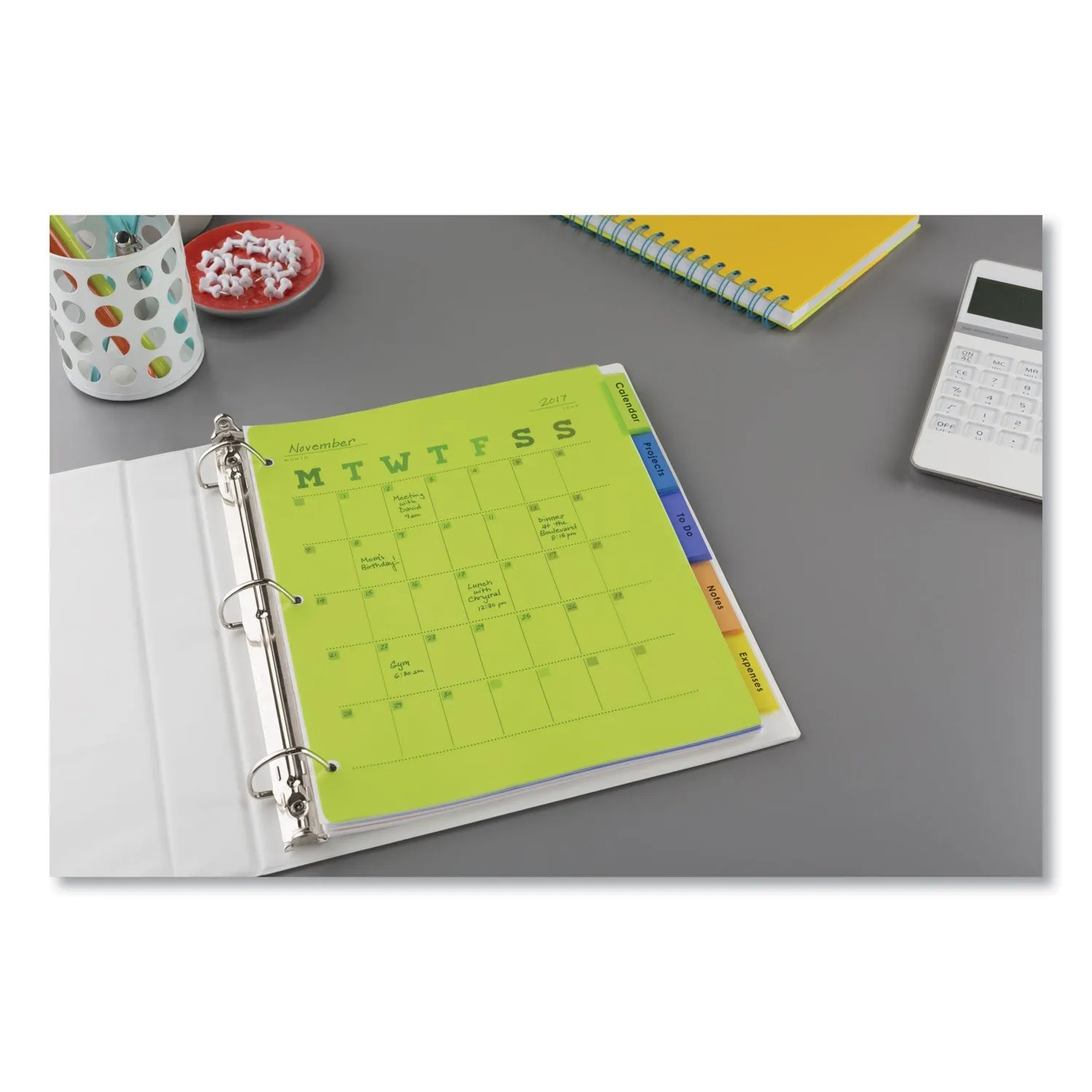 Avery® Insertable Big Tab Plastic Dividers, 5-Tab, 11 X 8.5, Assorted, 1 Set