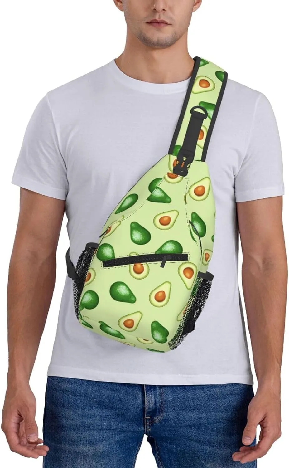 Avocado Crossbody Sling Bag For Women Men Adjustable Lightweight Chest Bag Shoulder Bag Sling Backpack Casual Daypack For Sport Travel Hiking