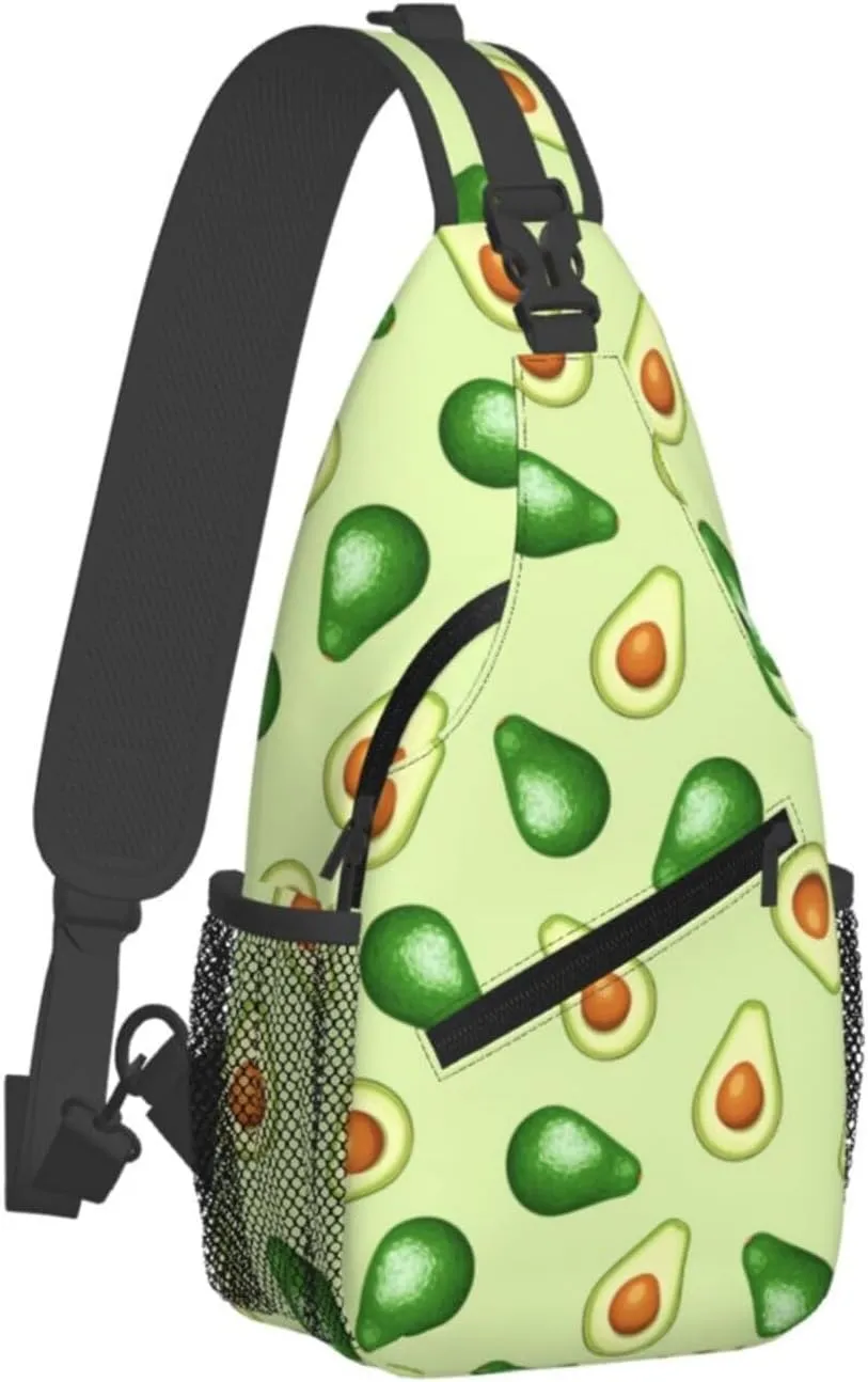Avocado Crossbody Sling Bag For Women Men Adjustable Lightweight Chest Bag Shoulder Bag Sling Backpack Casual Daypack For Sport Travel Hiking